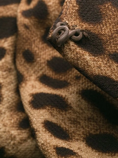 Shop Dolce & Gabbana Leopard Pattern Cape Coat In Brown