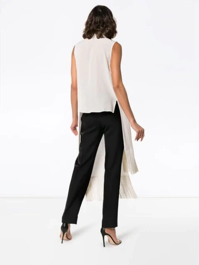 Givenchy Fringe-trimmed Silk-crepe Top In White