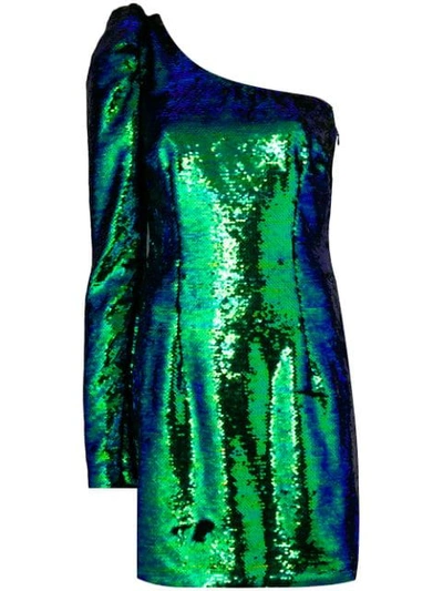 Shop Amen Off Shoulder Sequin Dress - Green