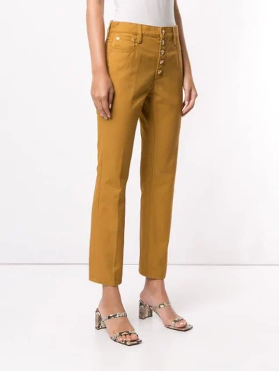 Shop Tory Burch Button Front Denim In Brown