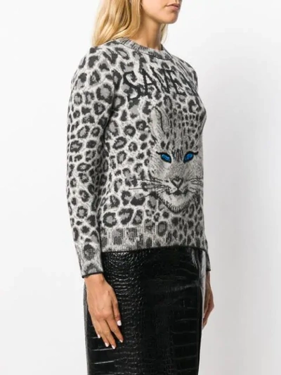 Shop Alberta Ferretti Cat Print Jumper In Grey