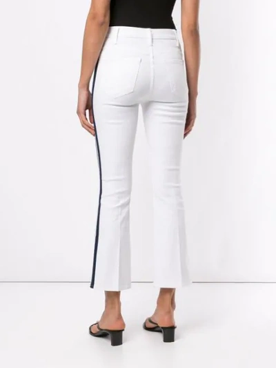 Shop Mother Striped Cropped Jeans In White