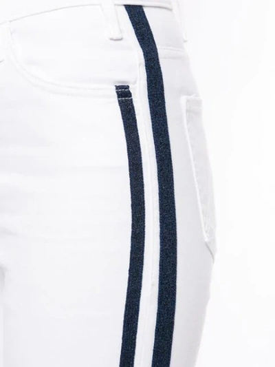 Shop Mother Striped Cropped Jeans In White