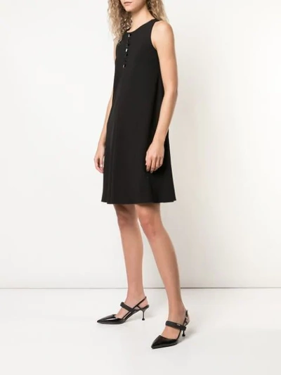 AKRIS SHORT SLEEVELESS DRESS - 黑色