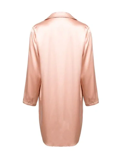 Shop Morgan Lane Jillian Silk Shirt Dress In Pink