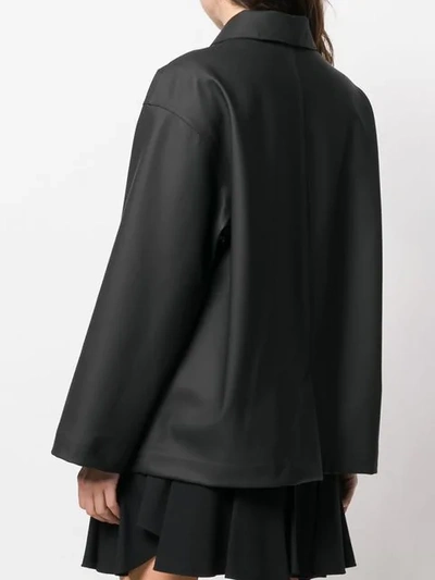 Shop Miu Miu Contrast Zip Jacket In Black