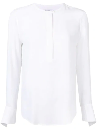 Shop Equipment Collarless Blouse In White