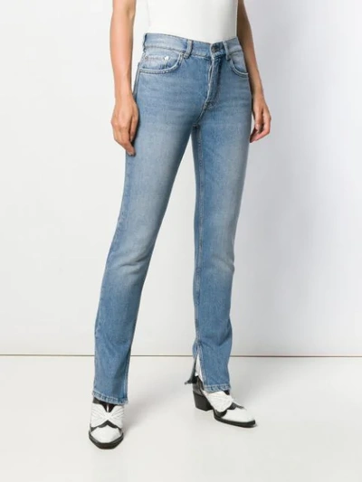 Shop Ganni Straight Leg Jeans In Blue