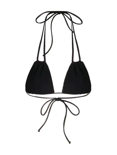 Shop Saint Laurent Paisley Print Bikini Top In Black