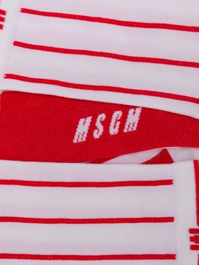 MSGM 条纹针织袜 - 白色