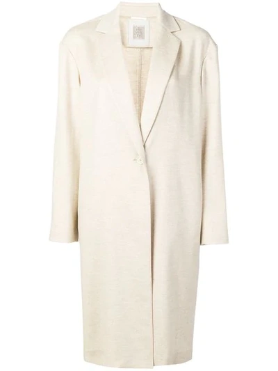 Shop Eleventy Single Breasted Coat In Neutrals