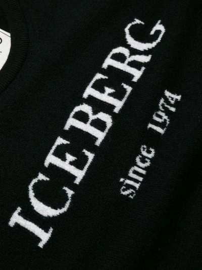 Shop Iceberg Cashmere Logo Sweater In Black