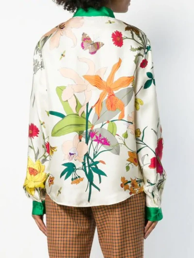 Shop Gucci Flora Print Shirt In 3067 Avorio