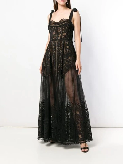 Shop Elie Saab Sheer Lace Dress - Black