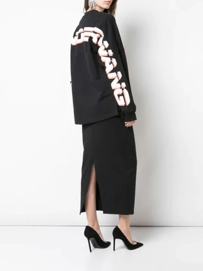 Shop Alexander Wang Logo Print Sweatshirt In Black ,white