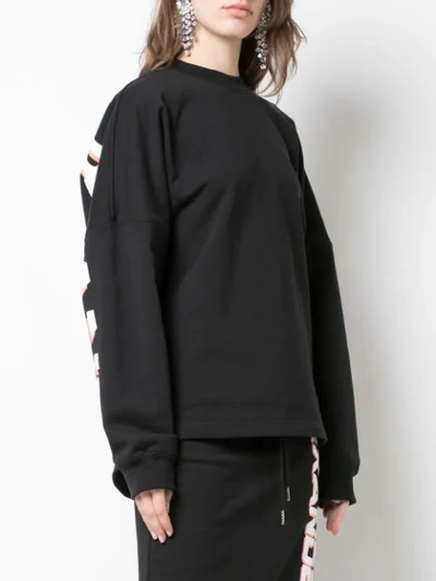 Shop Alexander Wang Logo Print Sweatshirt In Black ,white