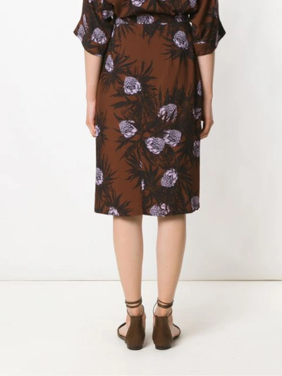 Shop Andrea Marques Printed Midi Skirt In Multi