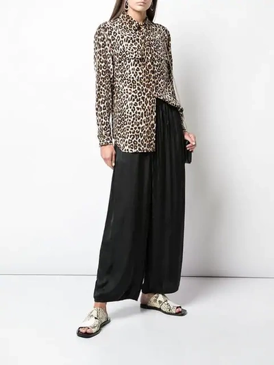Shop Equipment Leopard Print Fitted Blouse In Black