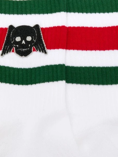 Shop Gucci Winged Skull Socks In White