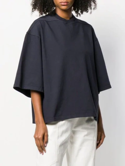 Shop Rick Owens Drkshdw Short Sleeve Sweatshirt In Blue