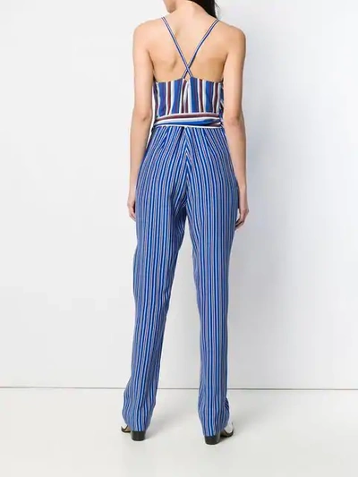 Shop Rag & Bone Striped V-neck Jumpsuit In Blue