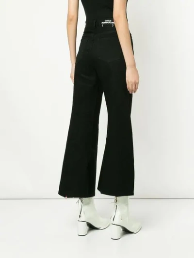 Shop Ground Zero Cropped Flared Jeans In Black