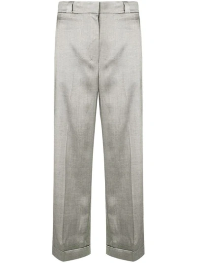 Shop Theory Straight Leg Trousers In Grey