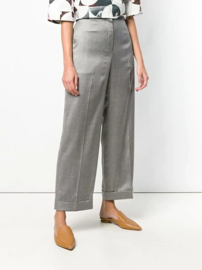 Shop Theory Straight Leg Trousers In Grey