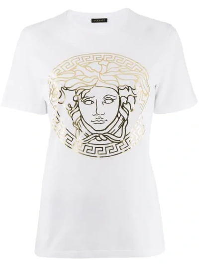 Shop Versace Medusa Head T-shirt In White