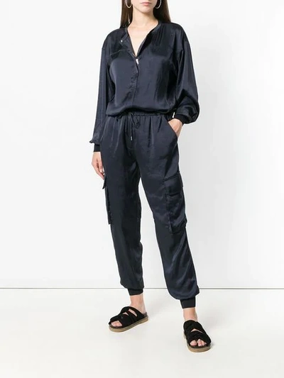 Shop Theory Drawstring Waist Jumpsuit In Blue