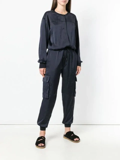 Shop Theory Drawstring Waist Jumpsuit In Blue