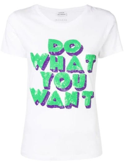 Shop P.a.r.o.s.h Slogan Print T-shirt In White