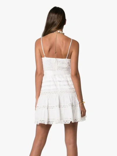 Shop Zimmermann Honour Lace Insert Mini-dress In White