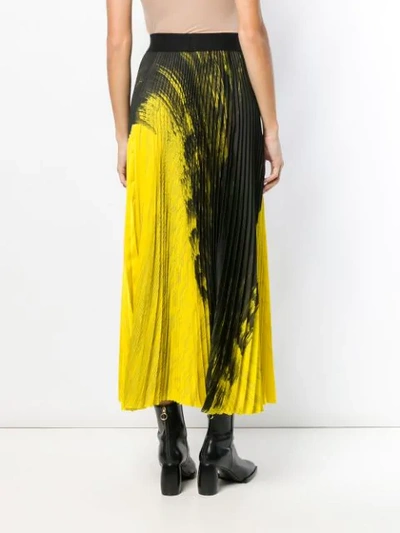 Shop Poiret Colour-block Pleated Skirt In Black