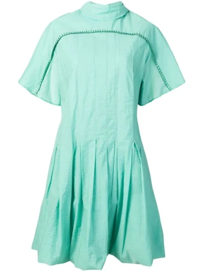 Shop Acne Studios Blanket Stitched Dress - Green