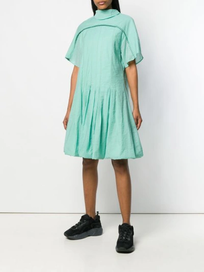 Shop Acne Studios Blanket Stitched Dress - Green