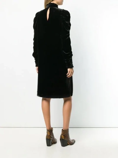 ULLA JOHNSON VELVET TURTLENECK DRESS - 黑色