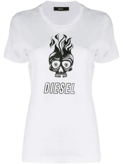 Shop Diesel Skull Print T In White