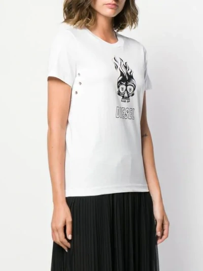 Shop Diesel Skull Print T In White