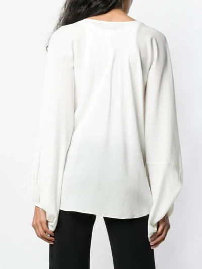 Shop Alexander Mcqueen Peasant Sleeve Blouse In White