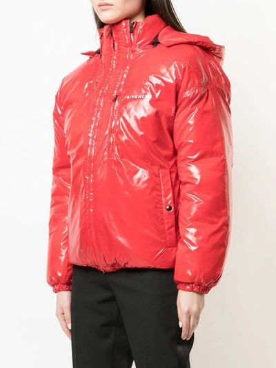 Shop Givenchy Short Puffer Jacket In Red