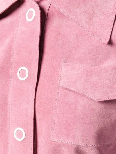 Shop Victoria Beckham Safari Suede Shirt In Pink