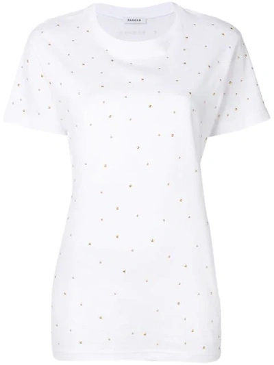 Shop P.a.r.o.s.h Studded Short-sleeve T-shirt In White