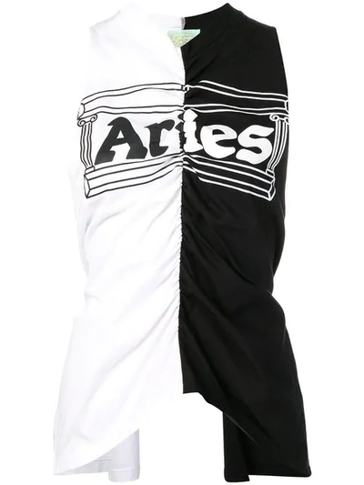 Shop Aries Logo Vest Top In Black