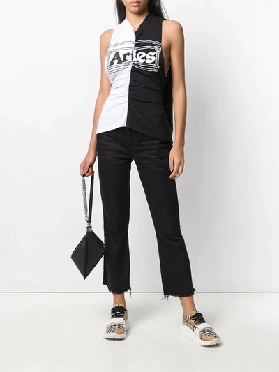 Shop Aries Logo Vest Top In Black