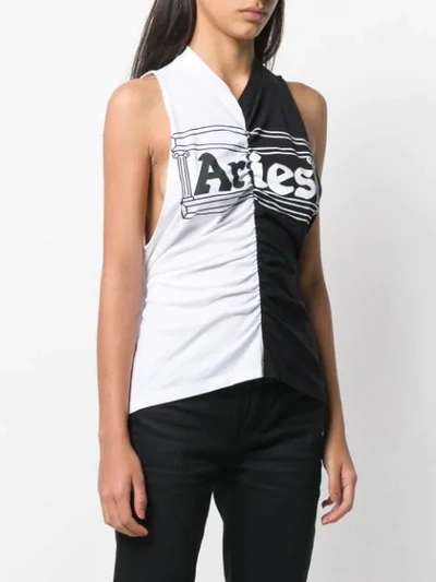 Shop Aries Logo Vest Top In Black