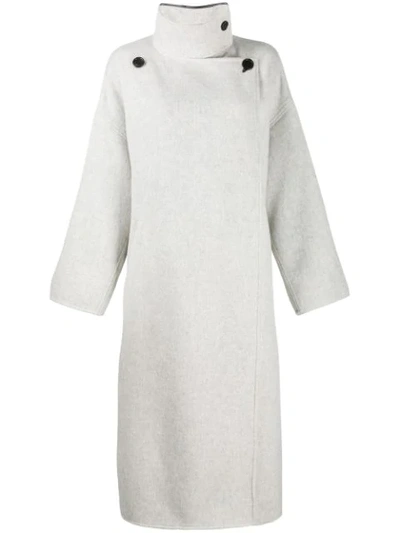 Shop Isabel Marant Wrap Coat In Grey