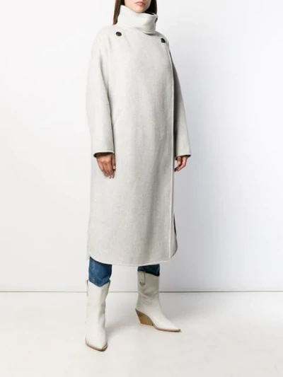 Shop Isabel Marant Wrap Coat In Grey