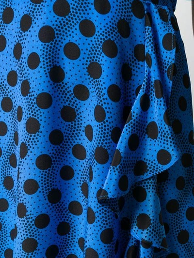 Shop Kenzo Polka Dot Mini Dress In Blue