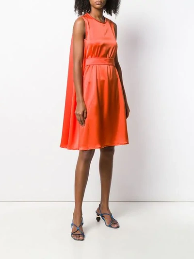 Shop Gianluca Capannolo Belted Midi Dress In Orange